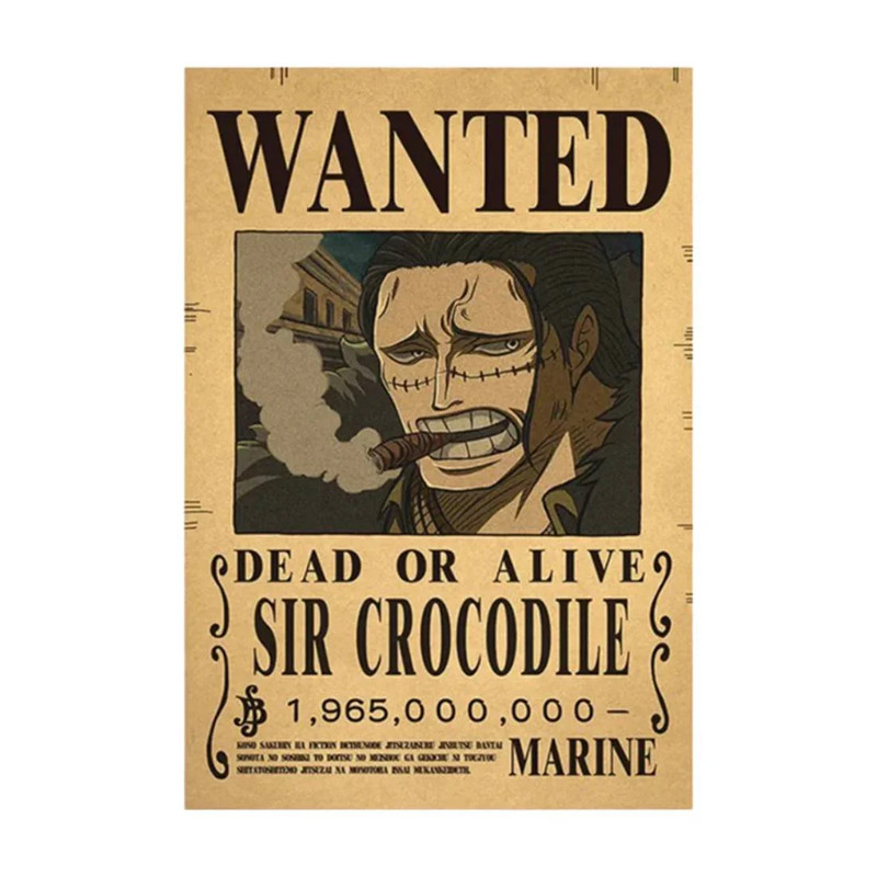 Framed Wanted Dead Or Alive Sir Crocodile Paper Poster - (42X30CM) ملصق
